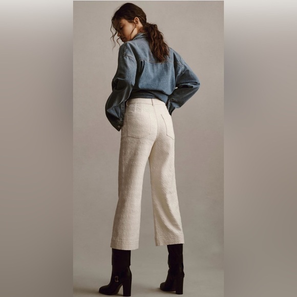 Anthropologie The Skipper High-Rise Crop Wide-Leg Jeans by Pilcro NWT size 30 - Picture 2 of 5